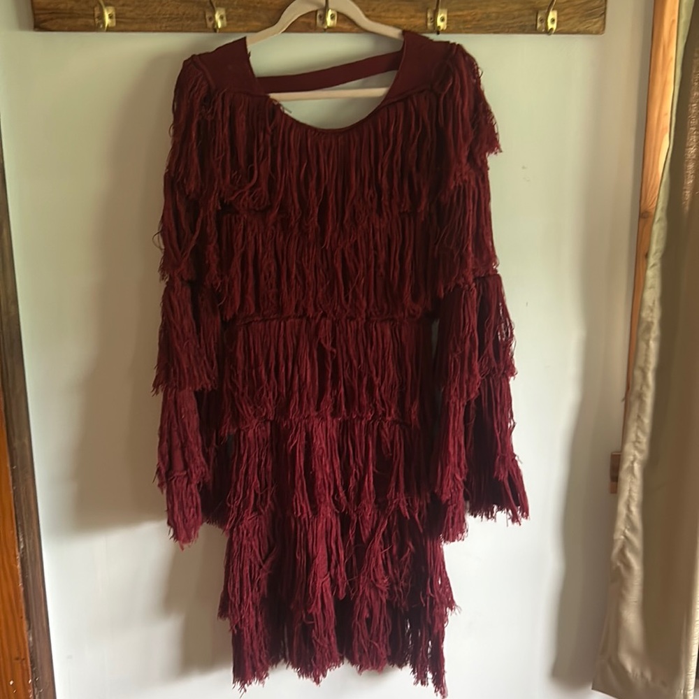 Free people knit fringe dress